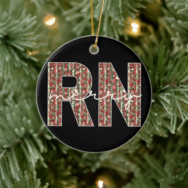Personlig trendig Merry RN Nurse-jul Julgransprydnad Keramik (Träd)