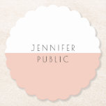 Personlig Trendig Modern Elegant Enkel mall Underlägg Papper<br><div class="desc">Personlig Trendig Modern Elegant Simple Template Scalloped Round Papprare Underlägg.</div>