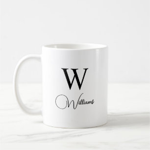 Personlig Trendig Monogram Modern Brev och Name Kaffemugg