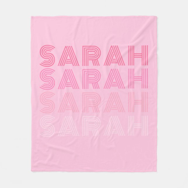 Personlig Trendig Rosa Monogram Fleecefilt (Framsidan)