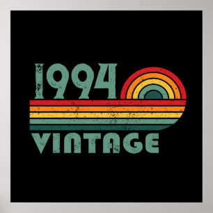 Personlig trettio vintage 30-års födelsedagsfest poster