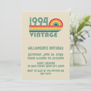 Personlig trettio vintage 30-årsfest inbjudningar