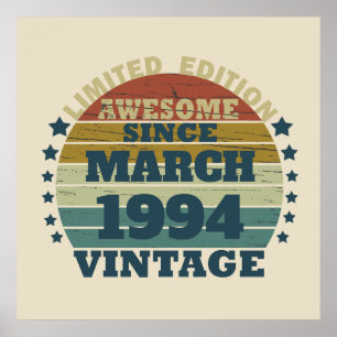 Personlig trettio vintage 30-årsfest poster