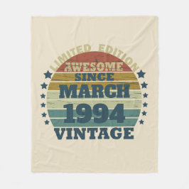 Personlig Trettio vintage 30års födelsedag party Fleecefilt