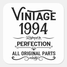 Personlig Trettio vintage 30års födelsedag party Fyrkantigt Klistermärke