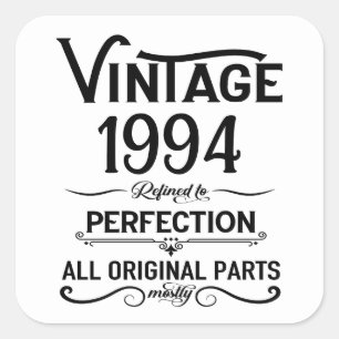 Personlig Trettio vintage 30års födelsedag party Fyrkantigt Klistermärke