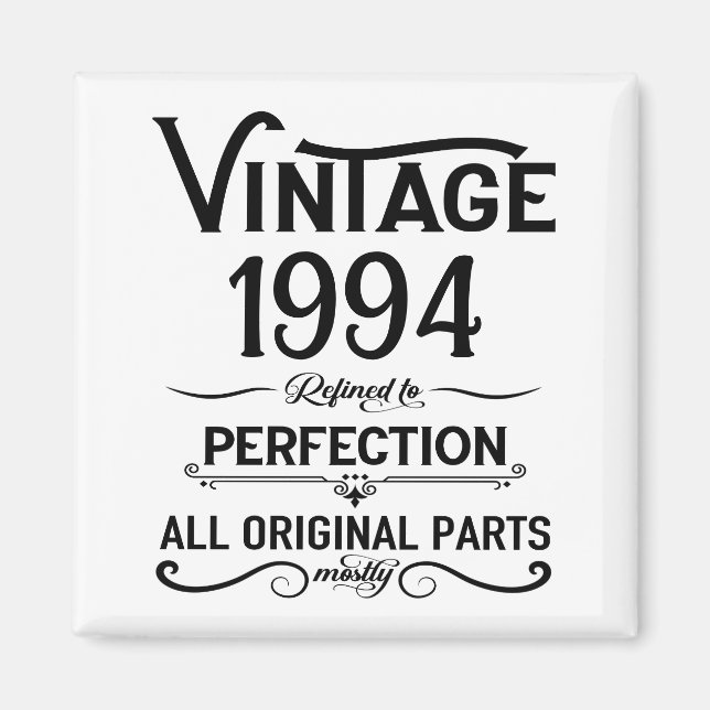 Personlig Trettio vintage 30års födelsedag party Magnet (Framsidan)