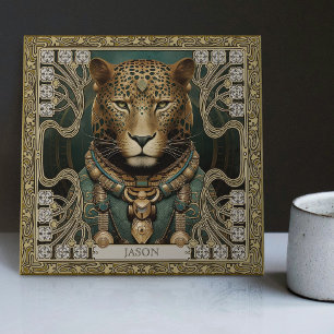 Personlig Tribal Jaguar Spirit Altarbit Kakelplatta