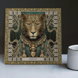 Personlig Tribal Jaguar Spirit Altarbit Kakelplatta