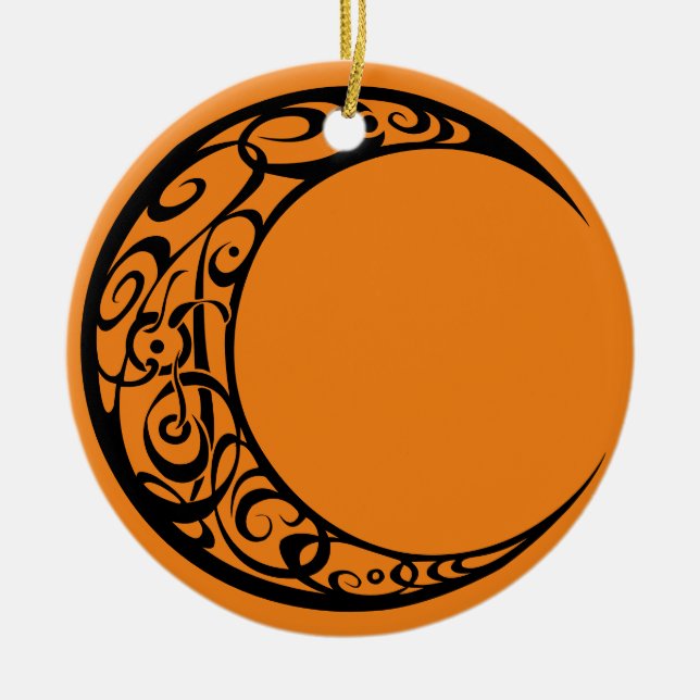 Personlig Tribal Måne Symbol Julgransprydnad Keramik (Framsidan)