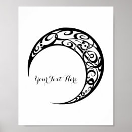 Personlig Tribal Måne Symbol Poster