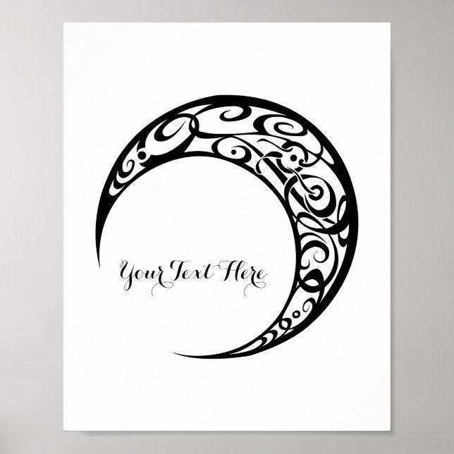 Personlig Tribal Måne Symbol Poster (Framsidan)