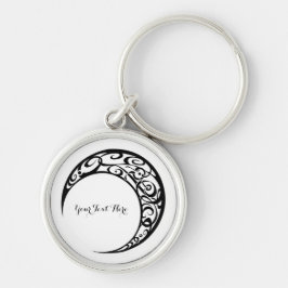 Personlig Tribal Måne Symbol Rund Silverfärgad Nyckelring