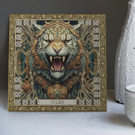 Personlig Tribal Tiger Spirit Porträtt Kakelplatta
