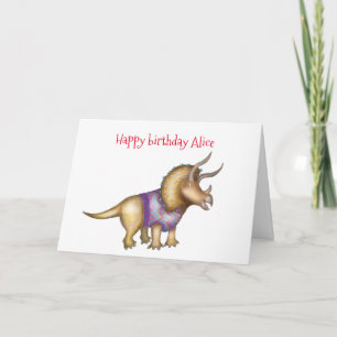 Personlig Triceratops födelsedagskort Kort