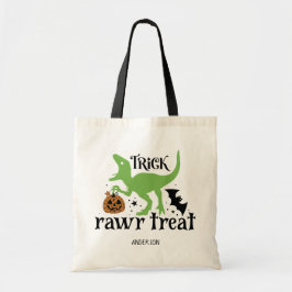 Personlig Trick Rawr Treat Dinosaur Halloween Tygkasse