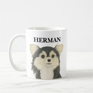 Personlig Tricolor Long-Hated Chihuahua Kaffemugg