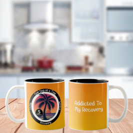 Personlig Tropical 12-stegs årsdag Chip Två-Tonad Mugg