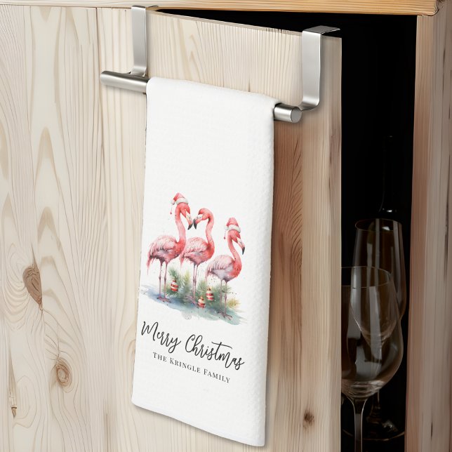 Personlig Tropical Beach-jul Kökshandduk (Personalized Tropical Beach Christmas kitchen towel )