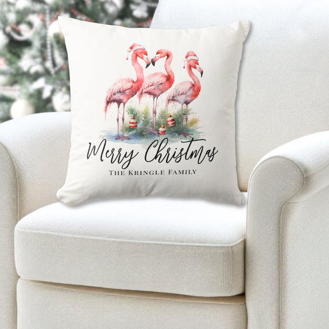 Personlig Tropical Beach-jul Kudde (Personalized Tropical Beach Christmas Throw Pillow)