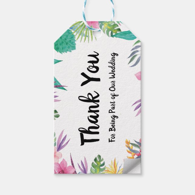 Personlig Tropical Beach Wedding Gift-Märkre Presentetikett (Framsidan)