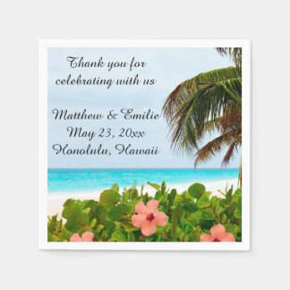 Personlig Tropical Beach Wedding Napkins Pappersservett