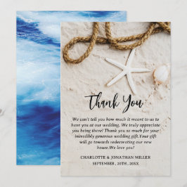 Personlig Tropical Coastal Beach Wedding Tack Kort