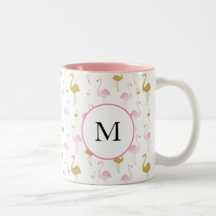 Personlig Tropical Flamingo Two Tone Mugg