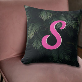 Personlig Tropical Handflatan Rosa Neon Dekorativ  Kudde