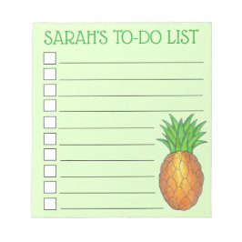 Personlig Tropical Island Pineapple to Do List Anteckningsblock