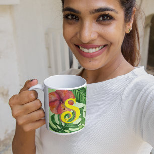 Personlig Tropical löv Botanical djungelgroda Kaffemugg