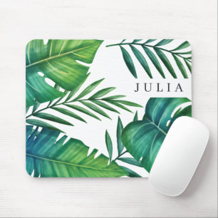 Personlig Tropical Löv Watercolor Musmatta