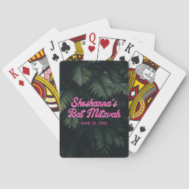 Personlig Tropical Neon Bat mitzvah Favoriter Casinokort