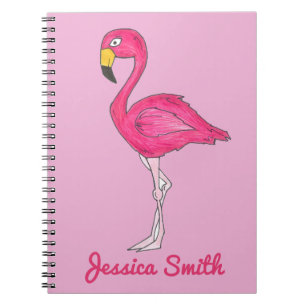 Personlig Tropical Rosa Flamingo Bird Notebook Anteckningsbok Med Spiral