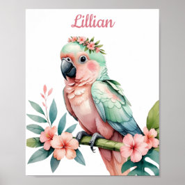 Personlig Tropical Safari Girl Nursery Art Poster