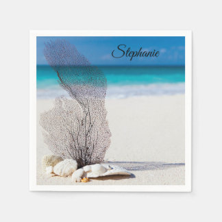 Personlig Tropical Snäcka Coral Cocktail Napkins Pappersservett