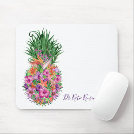 Personlig Tropisk Blommigt Ananas Vattenfärg Musmatta