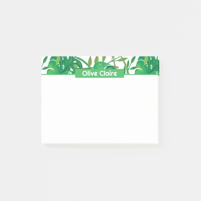 Personlig Tropisk Kant Post-it Block (Framsida)