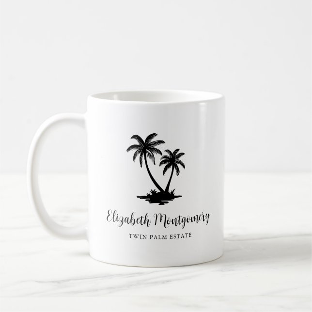 Personlig Tropisk Palmltree-mugg Kaffemugg (Vänster)