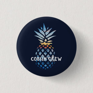 Personlig tropisk solnedgång pineapple knapp