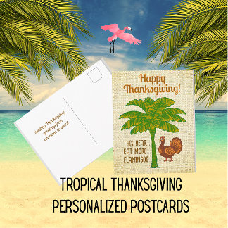 Personlig tropisk Thanksgiving-kort Helg Vykort