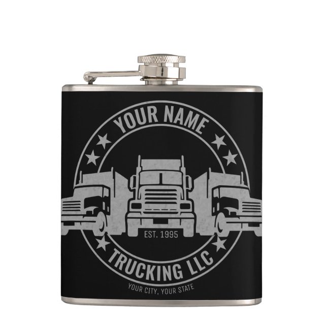 Personlig Trucker Big Rig Semi Lastbil Trucking  Fickplunta (Framsidan)