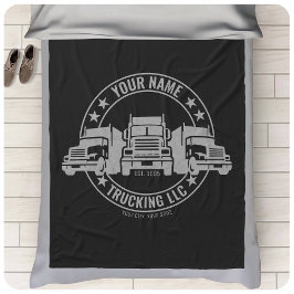 Personlig Trucker Big Rig Semi Lastbil Trucking Fleecefilt