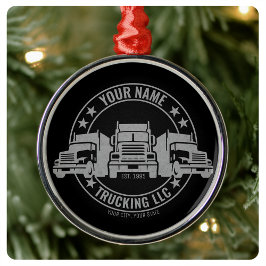 Personlig Trucker Big Rig Semi Lastbil Trucking Julgransprydnad Metall