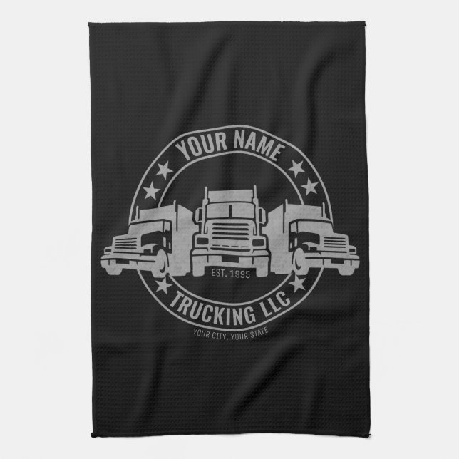 Personlig Trucker Big Rig Semi Lastbil Trucking Kökshandduk (Vertikal)