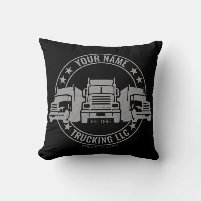 Personlig Trucker Big Rig Semi Lastbil Trucking Kudde (Framsida)