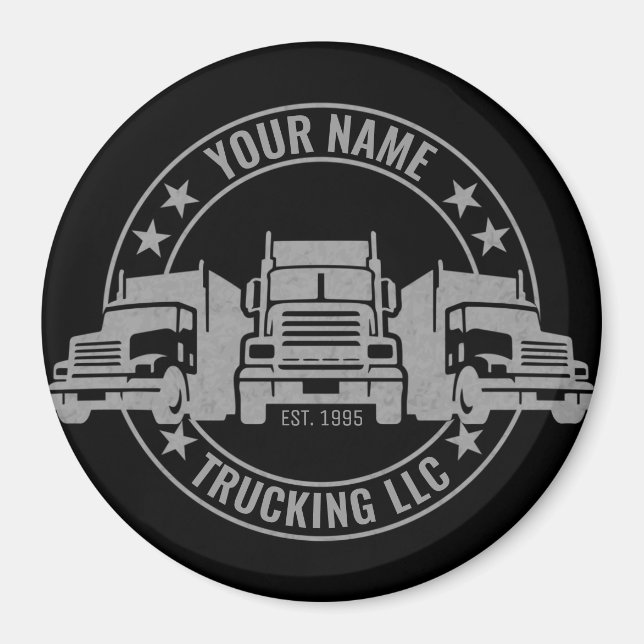 Personlig Trucker Big Rig Semi Lastbil Trucking Magnet (Framsidan)
