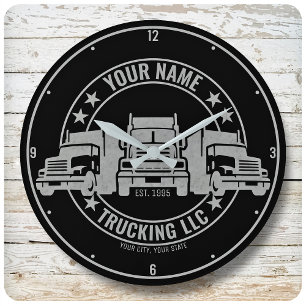 Personlig Trucker Big Rig Semi Lastbil Trucking Stor Klocka