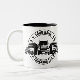 Personlig Trucker Big Rig Semi Lastbil Trucking Två-Tonad Mugg