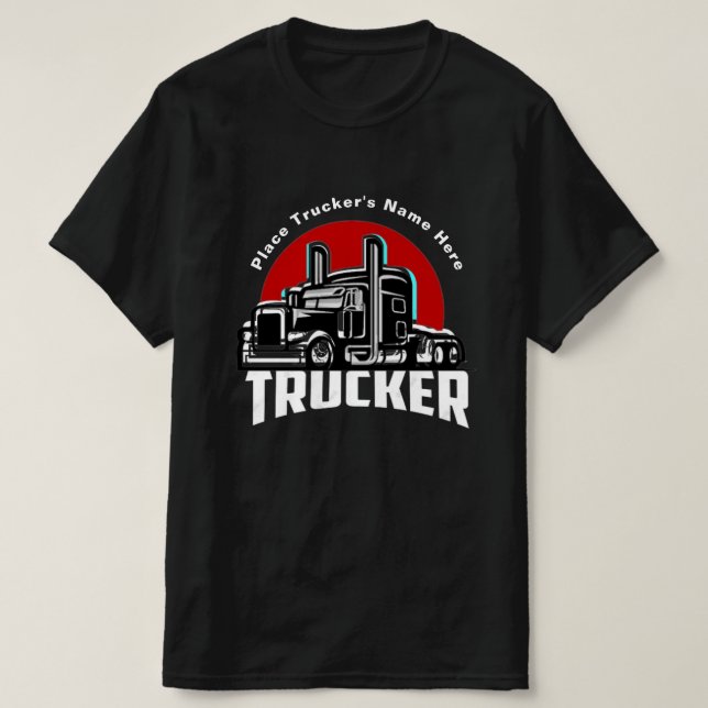 Personlig Trucker Present T-Shirt (Design framsida)
